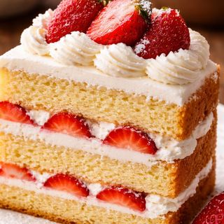 Pastel de crema con fresas