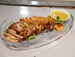 59. pato  asado con salsa curry amarillo casera