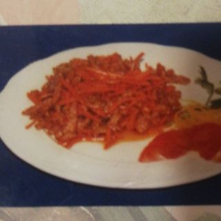 Ternera salteada con picante