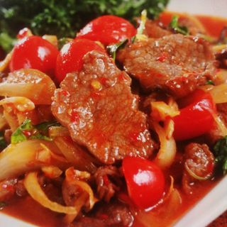 Ternera con curry rojo