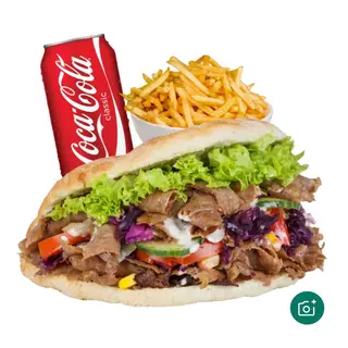 Menú kebab mixto con patata y bebida 