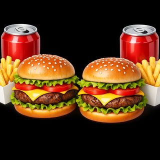 Oferta 2 ( 2 Hamburguesa o doner, 2 patatas y 2 bebidas )