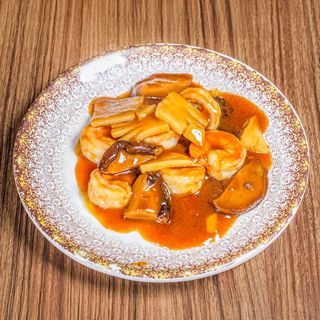 91- gamba con bambú y setas