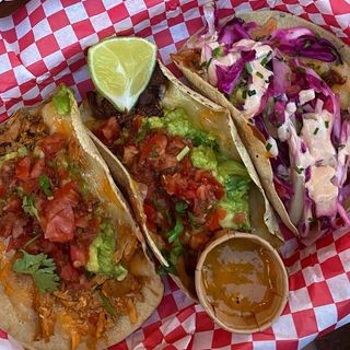 3 tacos  beef, chicken, pork