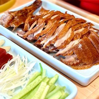 pato asado con creps