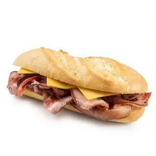 Bocadillo XL de beicon con queso