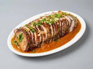 Cerdo Asado Con Salsa De Cacahuetes