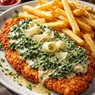 Milanesa de Ternera Rebozada de Espinaca
