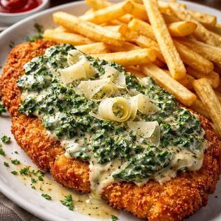 Milanesa de Ternera Rebozada de Espinaca