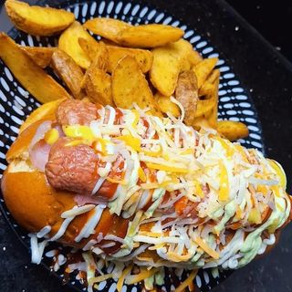 Mega hot dog de ternera
