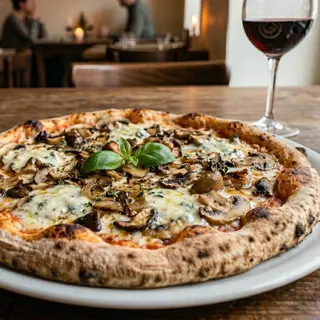 Pizza funghi e gorgonzola