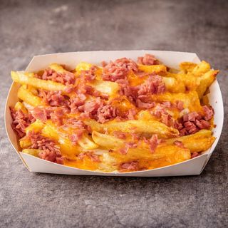 Patatas con pavo y queso