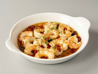 Colitas de gamba roja alistada