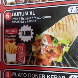 Menu durum XL