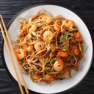 Fideos Chinos Fritos Con Gambas