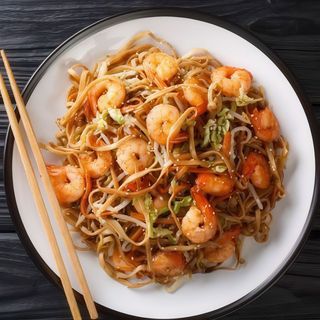 Fideos Chinos Fritos Con Gambas
