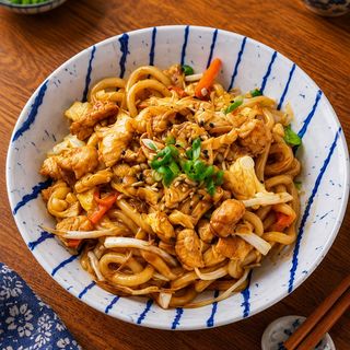 Udon De Pollo Y Verduras鸡肉炒乌冬
