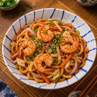 Udon De Gambas Y Verduras虾仁乌冬