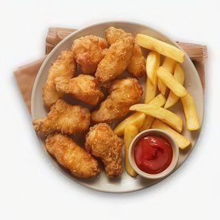 Plato infantil alitas (4 uds.) y patatas fritas