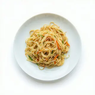 Fideos transparentes con marisco