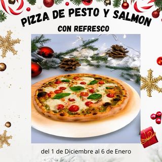 Pizza Pesto y Salmon