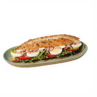 (3)BOCADILLO ATUN, HUEVO DURO, LECHUGA Y TOMATE
