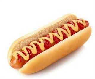 Perrito con Cebolla, Kétchup, Mostaza, Queso y Bacon