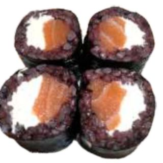 83.Salmon ,queso y arroz negro