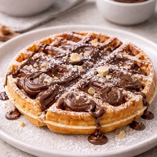 Gofre dulce con salsa + 1 Zumo saludable (370 ml.)