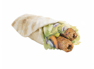 Durum seekh kebab de pollo
