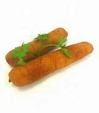 Flamenquines (2 uds.) con patatas y pimientos