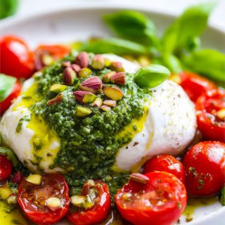 Burrata, pesto & pistacho 