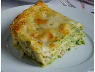 Lasaña brócoli y gorgonzola