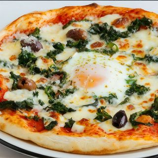 Pizza Fiorentina con Tomate (26 Cm.)