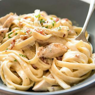  PASTA:☆CARBONARA DI POLLO y Setas