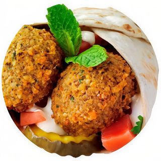 Falafel en pan rollo