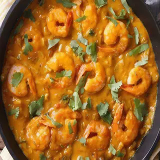 Gambas con Salsa de Curry