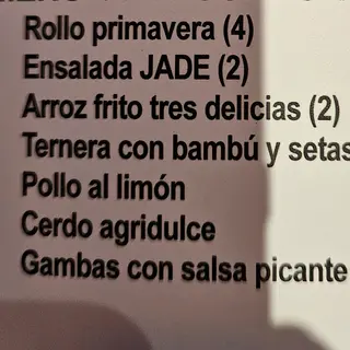 Menú 4 personas