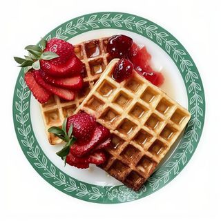 Gofre Con Sirope de Fresa