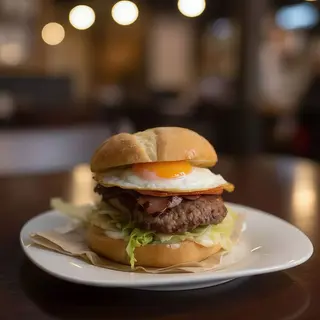 Hamburguesa con huevo frito