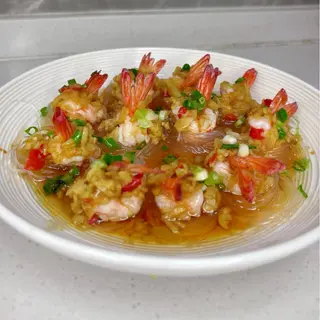 Langostinos medianos con fideos transparentes