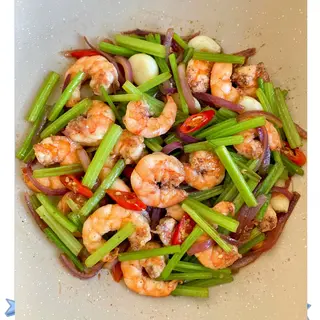 Chop suey con gambas