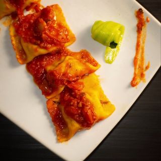 Ravioli Con Gambas Y Calabacines 