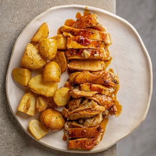Pollo de pastoreo asado