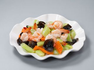 Gambas con Surtido de Verduras