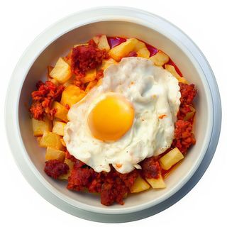 huevos rotos con chistorra