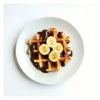Gofres con Nutella con plátano