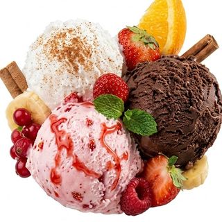 Copa de helado de fresa, chocolate y leche merengada