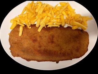 Cachopo de jamón serrano y queso de cabra.