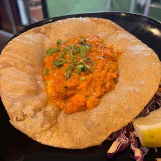 Gambas Con Pan Frito / Prawn puri